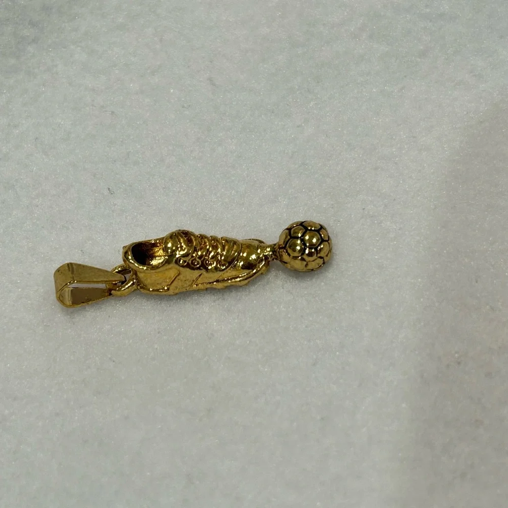 Gold Soccer Ball Charm Pendant